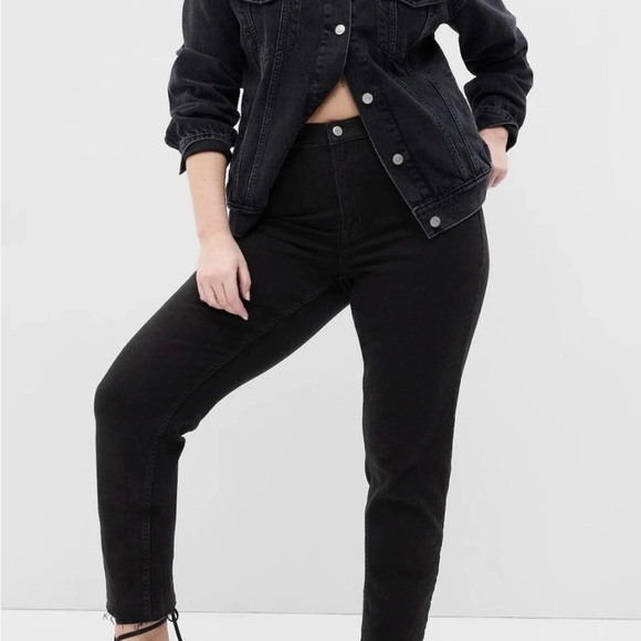 GAP Mid Rise Vintage Slim Stretch Jeans 32/14 Tall Black Rinse Raw Hem #795399 - Picture 3 of 15